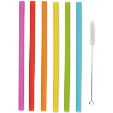 Silicone Smoothie Straws Set/6