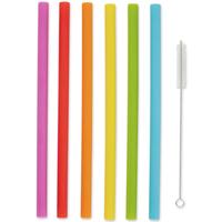 Silicone Smoothie Straws Set/6