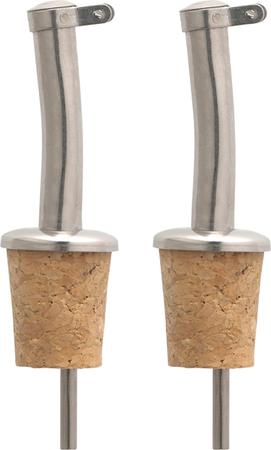 Bottle Pourers Stainless/Cork Set/2
