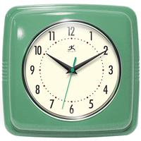 Retro Square Wall Clock Green