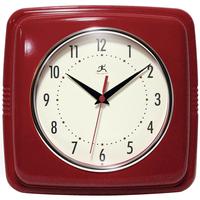 Retro Square Wall Clock Red