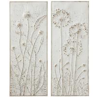 Floral-Embossed Metal Wall Decor