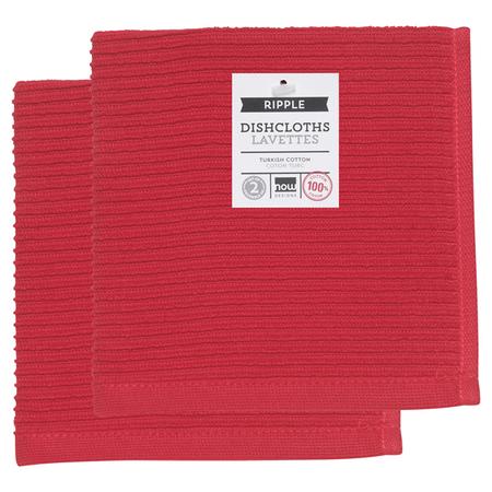 Ripple Dishcloth Set/2 Red