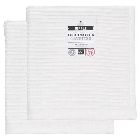 Ripple Dishcloth Set/2 White