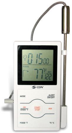 Dual-Sensor Food/Oven Thermometer-Timer
