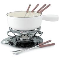 Lugano Cast-Iron Fondue Set White