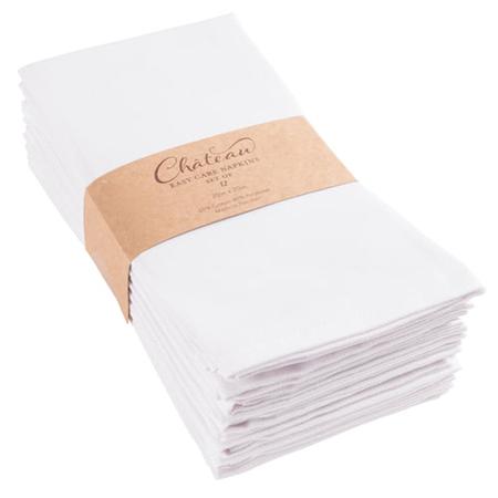 Chateau White Napkins Set/12