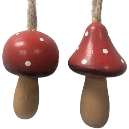 Wood Mushroom Ornaments