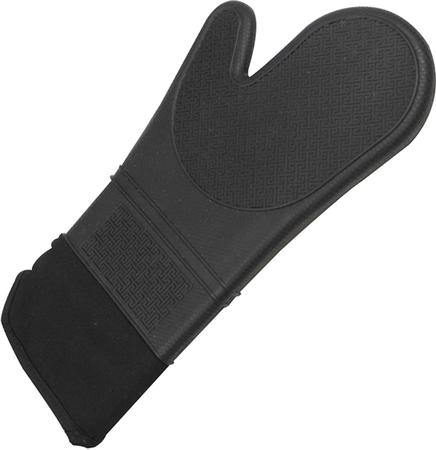 Silicone Oven Mitt Extra-Long Black