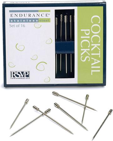 Stainless-Steel Cocktail Picks Set/16