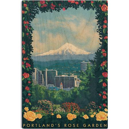 Wood Postcard Rose Garden