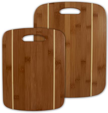 Striped Bamboo Cutting Boards Set/2