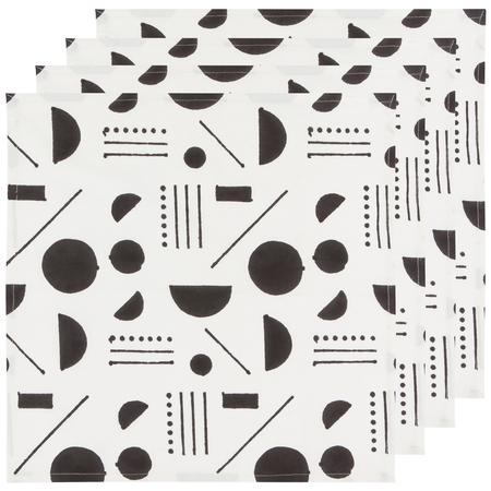 Domino Block Print Napkins Set/4