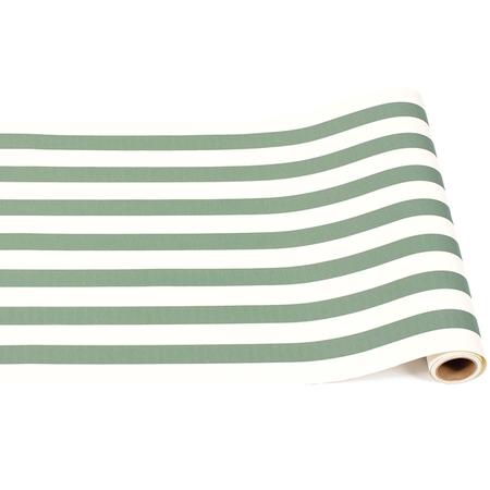 Paper Table Runner 25-ft. Roll Green Stripe