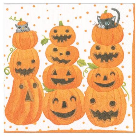 Paper Beverage Napkins Jack O' Lanterns