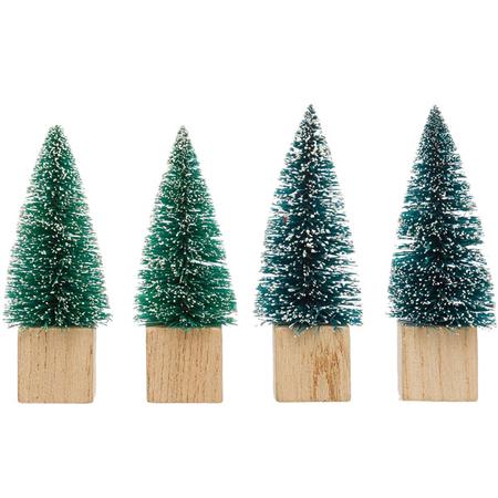 Mini Bottle Brush Trees Set/4