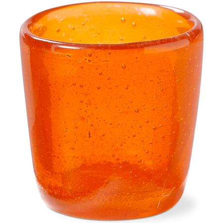 Bubble Glass Votive Candle Holder Orange