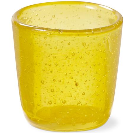 Bubble Glass Votive Candle Holder Yellow