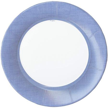 Paper Dinner Plates Linen Blue