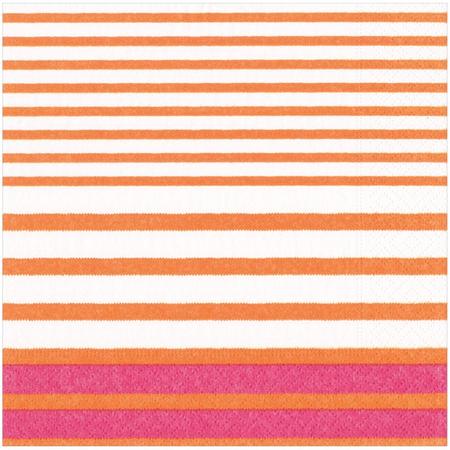 Paper Lunch Napkins Breton Stripe Coral