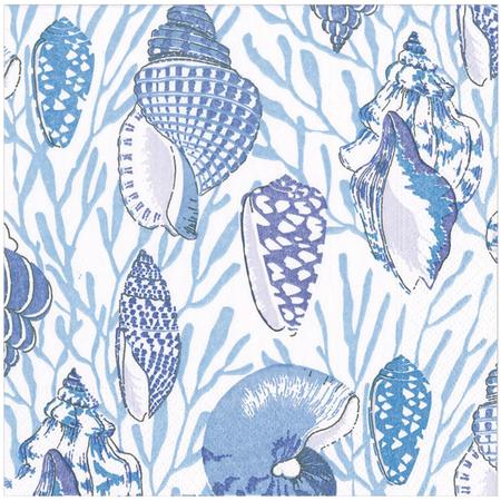 Paper Lunch Napkins Shell Toile Blue