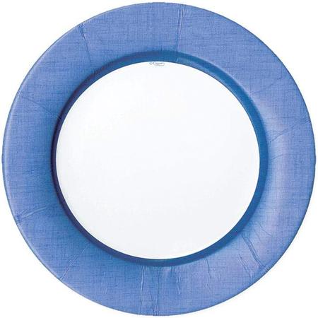 Paper Salad Plates Linen Blue