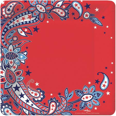 Paper Dinner Plates Patriotic Paisley