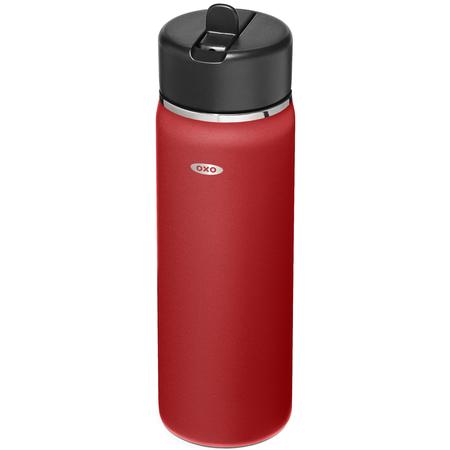 OXO Strive Straw Lid Wide Mouth Water Bottle Garnet