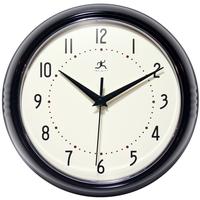 Retro Round Wall Clock Black