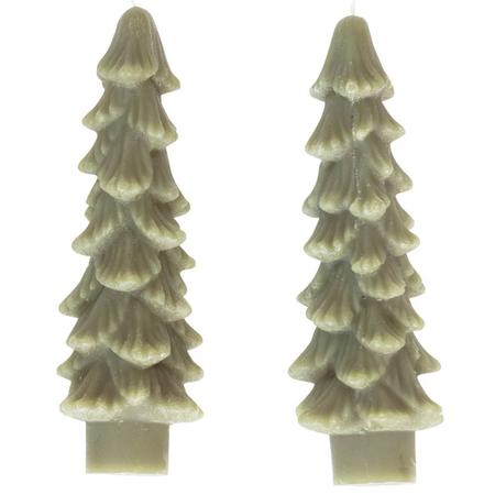 Small Tree Taper Candles Set/2 Evergreen