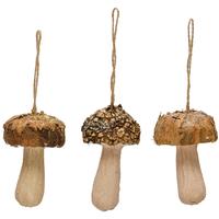 Glittered Mushroom Ornaments