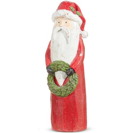 Resin Santa w/Wreath 10