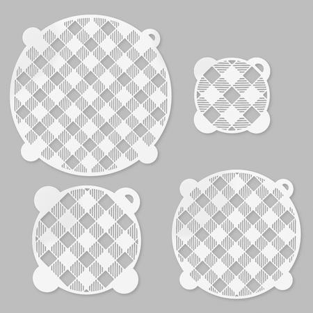 Dessert Stencils Set/4 Plaids