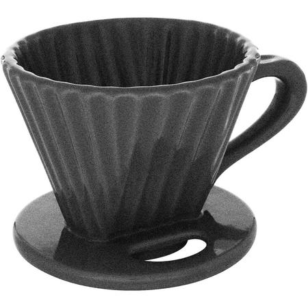 Lotus Ceramic Coffee Dripper Matte Black