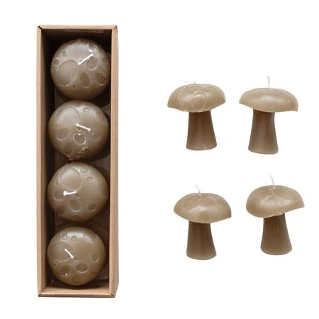 Mushroom Candles Set/4 Olive