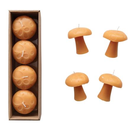 Mushroom Candles Set/4 Orange