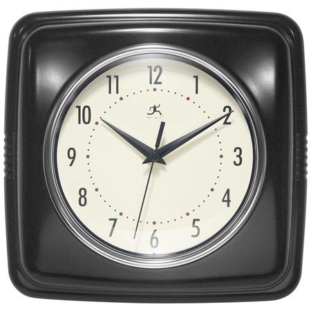 Retro Square Wall Clock Black