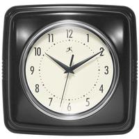 Retro Square Wall Clock Black