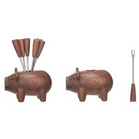 Appetizer Forks w/Pig Holder