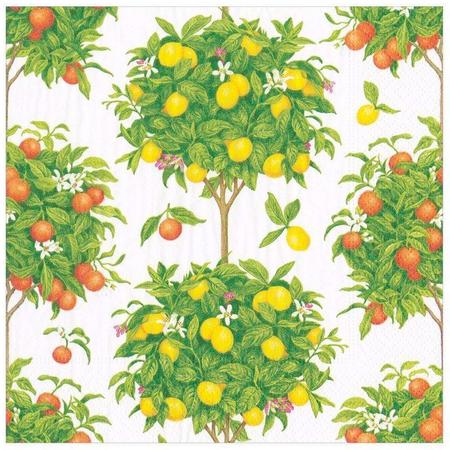 Paper Beverage Napkins Citrus Topiaries