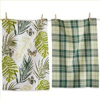 Palm & Butterfly Kitchen Towels Set/2