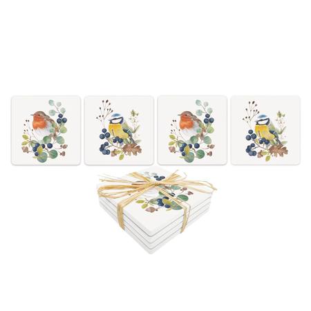 Ceramic Coasters Set/4 Les Oiseaux