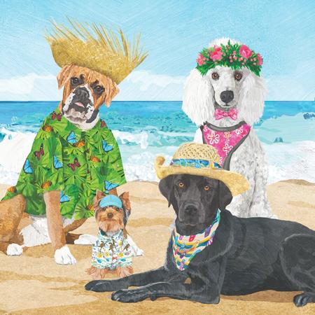 Paper Lunch Napkins Dog's Beach Party