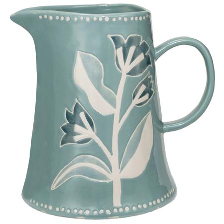 Hand-Painted Floral Pitcher