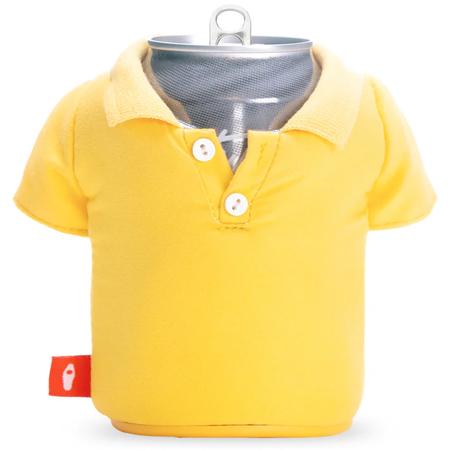 Puffin Polo Shirt Can Coozie Yellow