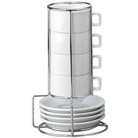 Stacking Espresso Cup & Saucer Set/4