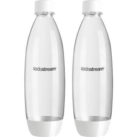 SodaStream Dishwasher-Safe 1-Liter Slim Bottles Set/2 White