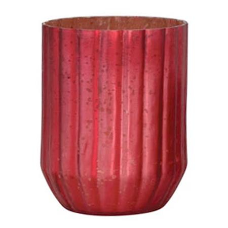 Mercury Glass Ribbed Votive Candle Holder