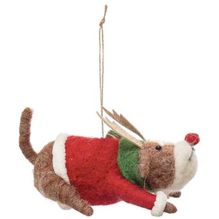 Christmas Dog Ornament Red Sweater