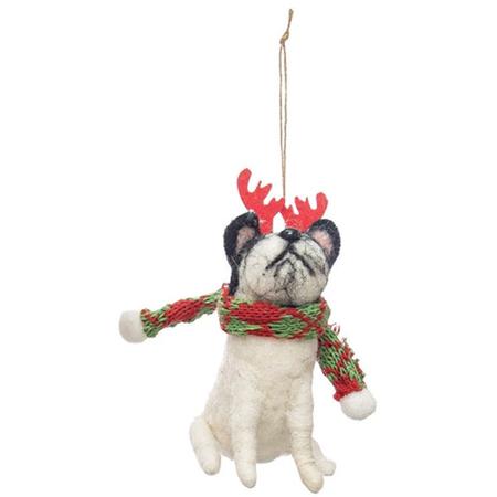 Christmas Dog Ornament Scarf & Antlers